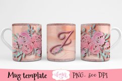 J Monogram mug design for sublimation, letter J mug PNG Product Image 2