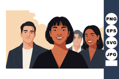 Diverse group of young professionals smiling confidently in Product Image 1