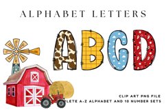 Cowboy Western Doodle Alphabet Letters Hand Drawn Clip Art_1 Product Image 1