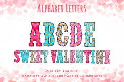 Western Sweet Valentine Doodle Alphabet Letters Hand Drawn Product Image 1
