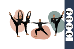 Group of people practicing modern dance poses in studio with Product Image 1