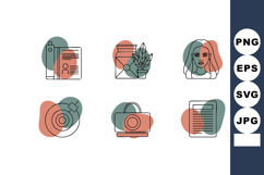 Abstract minimalistic vector icons with document, envelope, Product Image 1