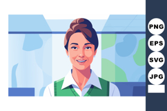 Professional businesswoman smiling in modern office environm Product Image 1