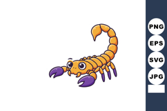 Scorpion cartoon character with orange body and purple claws Product Image 1