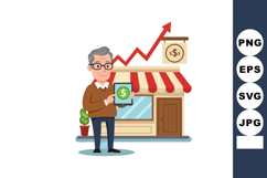 Senior businessman holding digital tablet with dollar sign i Product Image 1