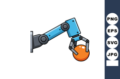 Robotic arm holding orange sphere machine automation technol Product Image 1