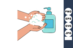 Hand Washing with Soap and Foam for Hygiene and Health Prote Product Image 1