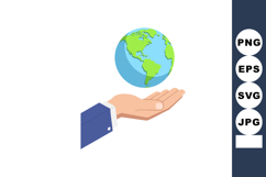 Earth globe held by hand symbolizing environmental care and Product Image 1