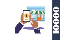 Mobile payment transaction with smartphone app and small sho Product Image 1