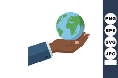 Hand holding globe world earth planet environmental protecti Product Image 1