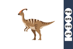 Parasaurolophus dinosaur standing side view with distinctive Product Image 1