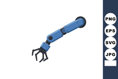 Robotic arm with mechanical claw in blue and black colors te Product Image 1