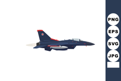 Military jet fighter aircraft with red and blue camouflage a Product Image 1