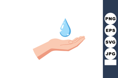 Hand holding water drop symbolizing hydration and purity in Product Image 1