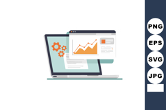 Laptop with gears and rising graph analytics chart for busin Product Image 1