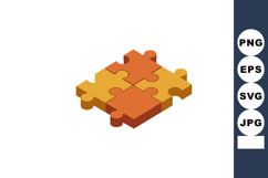 Puzzle pieces icon with orange and yellow colors for teamwor Product Image 1