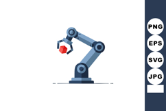 Industrial robotic arm holding red cube for automation and m Product Image 1