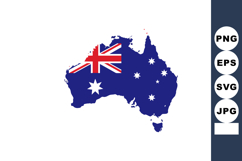 Australia map silhouette with national flag colors and stars Product Image 1