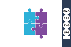 Puzzle pieces blue and purple abstract vector icon symbolizi Product Image 1