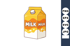 Milk carton packaging with yellow and white colors simple ve Product Image 1
