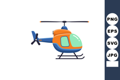 Helicopter flying vehicle transportation orange and blue col Product Image 1
