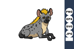 Spotted hyena lying down with yellow mane wild animal vector Product Image 1