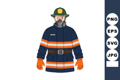 Firefighter in protective uniform with gas mask and helmet v Product Image 1