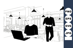 Business people working in modern office space with laptop a Product Image 1
