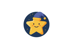 Happy yellow star character wearing a blue hat in a playful Product Image 1