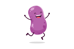 Happy purple potato character jumping joyfully in a playful Product Image 1