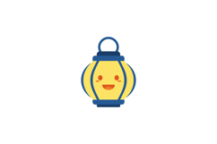 Cheerful lantern character with smiling face in flat vector Product Image 1