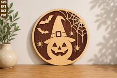 Jack-O'-Lantern Witch Hat laser cut SVG Product Image 1