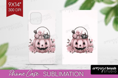 Jack-o-Lantern Cute Phone Case PNG Pink Halloween Case PNG Product Image 1