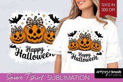 Jack-o-Lantern Halloween Square Tshirt Background Spooky PNG Product Image 1
