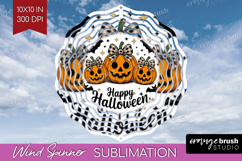 Jack-o-Lantern Halloween Wind Spinner Sublimation PNG Spooky Product Image 1