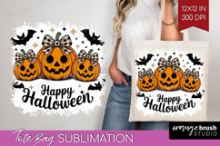 Jack-o-Lantern Halloween Tote Bag Spooky Season Tote Bag PNG Product Image 1