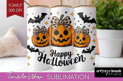 Jack-o-Lantern Halloween Tumbler Wrap Spooky Season Tumbler Product Image 1