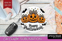 Jack-o-Lantern Halloween Car Coaster Spooky Season Coaster Product Image 1