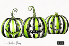 Whimsical Green Jack O Lanterns | Halloween Png Product Image 1