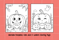 Adorable Pumpkins - Cute Jack O’ Lantern Coloring Pages Product Image 3