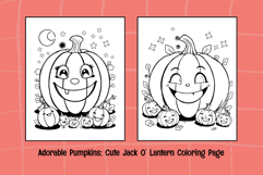 Adorable Pumpkins - Cute Jack O’ Lantern Coloring Pages Product Image 5