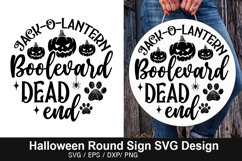 Jack-o-lantern boolevard SVG - Halloween Round Sign Product Image 1