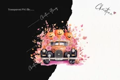 Pastel Pink Watercolor Vintage Car Clipart | Watercolor Product Image 2