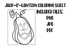 Jack-O'-Lantern Coloring Sheet for Kids Product Image 1
