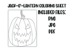 Jack-O'-Lantern Coloring Sheet for Kids Product Image 1