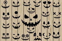 Jack-O&#039;-Lantern Faces silhouette bundle SVG Product Image 1