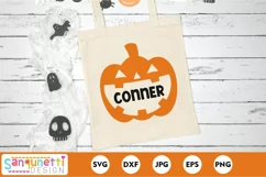 Jack-o-Lantern SVG on a personalized halloween bag