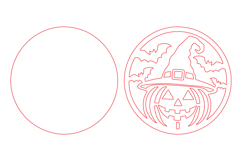 Jack O Lantern Witch Hat and Bats Halloween Laser Cut SVG Product Image 2