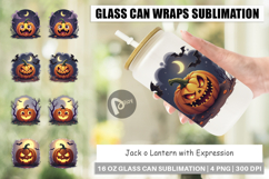 Glass Can Halloween Jack Lantern Product Image 1