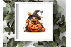 Jack O Lantern Clipart Bundle - 10 Witch Hat Transparent PNG Product Image 4